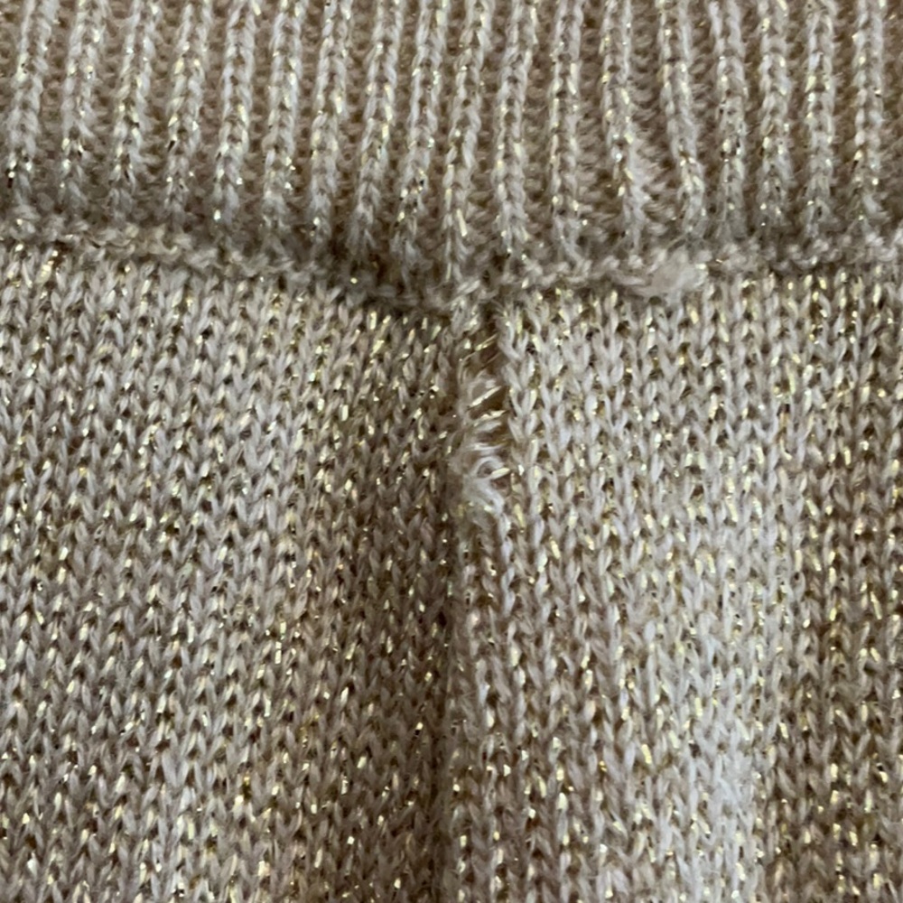Christina Hope Navy Metallic Gold Stripe Knit Top & Gold Knit Pants Women Sz M - Picture 15 of 15